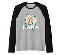 Favignana Diseño Floral Favignana Flor Sicilia Camiseta Manga Raglan