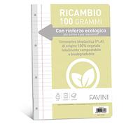 Favini 90736 Recambios con refuerzo ecológico, A4, 100 g, 40 hojas, 1 raya con márgenes