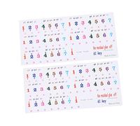 FAVOMOTO 2 Hojas Teclado De 61 Teclas Pegatinas Aprendizaje De Piano Pegatinas Adhesivo Extraíble Para Tecla De Piano. Pegatinas De Piano Para Llaves Número Suministros Escolares