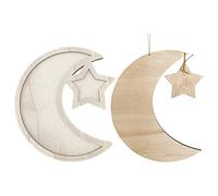 FAVOMOTO 2 Unids Ramadán Bandeja de Madera Crescent Moon Star Snack Bandejas Eid Sirviendo Bandejas Musulmlum Islam Mubarak Sirviendo Platters Platters Bandeja de Sushi de Ensalada
