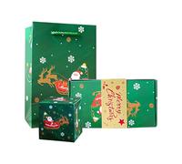 Favor Box - Handmade Bouncing Christmas Box, Folding Holiday Paper Craft | Lightweight Design, Perfect for Classroom Office Party Exchanges, Holiday Gatherings, 3.94x2.95x7.28 Inches