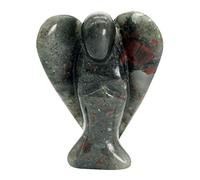 favoramulet Estatua de ángel de la guarda de piedra de sangre de África de 5 cm, figura de ángel de la paz curativa tallada con ala