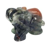 favoramulet Estatua de elefante de piedra de sangre de África de 3,8 cm, tallada a mano, figura de cristal curativo, escultura animal