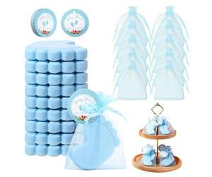 Favores de babyy shower: jabón perfumado ritualista con huella de bebé, 10 juegos de recuerdos hechos a mano | Favores de revelación de género para invitados Favor de fiesta Cumpleaños Boda o momentos