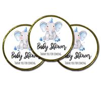 Favores de chocolate para baby shower, moneda de chocolate con leche, 10 monedas de chocolate, relleno de caja de bolsa de regalo, elefante, azul bebé |