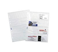 Favorit 100460081 - Sobres perforados universales para tarjetas de visita, formato interior: 9,4 x 6,3 (x8), acabado liso transparente, 8 bolsillos con apertura superior, paquete de 10 unidades