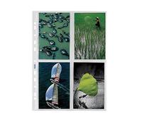 Favorit 100460150 - Sobres fotográficos universales, 1 paquete x10 piezas, 15 x 4 cm, acabado liso, 4 bolsillos con abertura lateral, para archivar / conservar, transparente