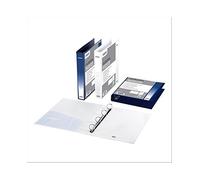 Favorit 100460456 - Archivador con bolsillo personalizable (22 x 30 cm, 4 anillas redondas de 15 mm), color azul