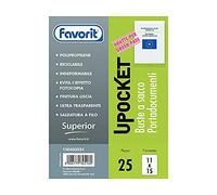Favorit 25 sobres sin perforación, formato útil 11 x 15 cm, transparente