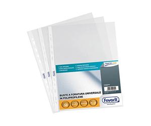 Favorit Buste Perforate, Buccia d'Arancia, Alto Spessore, 21 x 29.7 cm, 50 Pezzi, Trasparenti