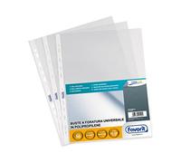 Favorit Buste Perforate, Buccia d'Arancia, Medio Spessore, 21 x 29.7 cm, 50 Pezzi, Trasparenti