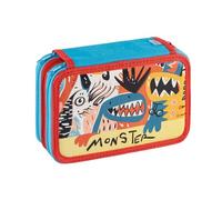 Favorit Estuche con 3 Compartimentos para la Escuela, con papelería, 20 x 13 x 7,5 cm, Art Rojo