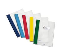 Favorit Juego de 10 fundas para cuadernos con etiqueta, tamaño A4, transparentes y multicolores, 21x29,7 cm