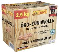 Favorit Lana de Encendido ecológica, 2,5 kg, en Caja Plegable resellable de Madera Natural y Cera, 1218