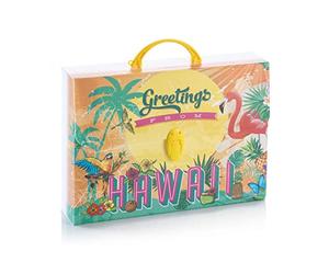 Favorit Maletín con impresión Hawaii Greetings de Polipropileno alveolar Estampado, Formato 56,5 x 36,5, Espalda 5,5 cm, asa Redondeada y Dos Cierres