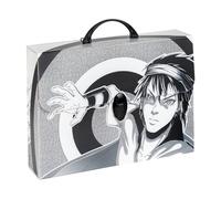 Favorit Maletín de polipropileno alveolar con impresión de alta resolución MANGA Black Man, dimensiones 37,5 x 27 cm, lomo 8 cm, 1 cierre