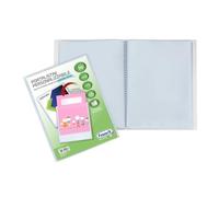 FAVORIT Portalista con sobres fijos y bolsillo frontal personalizable para hojas de 50 sobres, 22 x 30 cm, transparente
