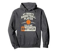 Favorite Basketball Player Brother Family Baller Boys Men Sudadera con Capucha, Unisex para Adultos, Jaspeado Oscuro, XXL
