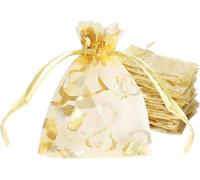 FAVORTALK Bolsas de organza, 50 unidades, bolsas de regalo de 3.94 x 5.91 pulgadas, bolsa de malla con cordón para caramelos, bolsas de regalo de boda, cumpleaños, aniversario, Navidad, fiestas,