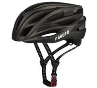 Favoto Casco de Bicicleta Ajustable, Casco de Ciclismo con Forro para Hombre Mujer Adultos, Casco de MTB Carretera Montaña Certificado CE TUV Titanio M (55-58cm)