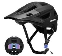 Favoto Casco de Bicicleta de montaña Ligero, Casco de Bicicleta de montaña y Carretera para Hombres y Mujeres, Casco de Ciclismo Negro Ajustable para Adultos y jóvenes con Certificado CE, Talla M
