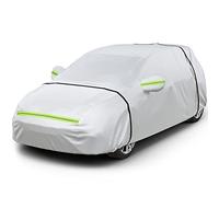 Favoto Cubierta de Coche Impermeable Funda de Coche Exterior Oxford+Algodón con Cremallera para Hatchback Anti-UV Transpirable Resistente al Polvo Lluvia Rasguño Nieve al Aire Libre 400x165x155cm