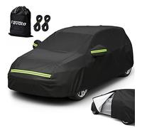 Favoto Cubierta de Coche Transpirable e Impermeable, Funda de Coche Resistente para Exterior Oxford+Algodón con Cremallera para Hatchback Anti-UV, 400x165x155cm