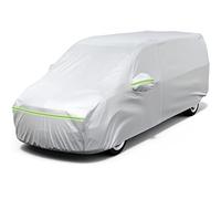 Favoto Cubierta de MPV Impermeable con Cremallera Lateral, Funda de Coche Exterior Anti-UV Transpirable Resistente al Polvo Lluvia Rasguño Nieve al Aire Libre, 525x185x160cm Plata
