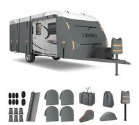 Favoto Funda Caravana Impermeable Exterior - Lona para Caravana Cubierta Protectora 420D Oxford Cortaviento Transpirable Antipolvo Protección UV Verano Invierno 550x220x250cm