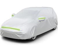 Favoto Funda Coche Exterior Impermeable Protección contra el Sol y Polvo | Cubre Coche Hatchback para Fiat 500 con Forro Suave Protección Todo Tiempo contra Lluvia y Nieve Antiviento, 375x165x155cm