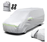 Favoto Funda Coche Impermeable Exterior Protección contra el Sol para MPV | Cubre Coche con Cremallera y Forro Suave Protección contra Polvo Lluvia y Nieve Todo Tiempo Antiviento, 525x185x160 cm