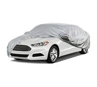 Favoto Funda de Coche para Exterior Impermeable 210D Oxford - Cubre Coche con Protección Solar y UV Material Transpirable Cremallera y Tiras Reflectantes para Sedán 470-495 cm