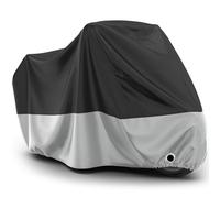 Favoto Funda de Moto Exterior Impermeable - Cubierta de Motocicleta XXXL Oxford Anti Polvo Protección UV con Orificio para Candado Hebilla a Prueba de Viento 265x105x125cm Negro Plata