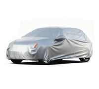 Favoto Funda Impermeable para Coche 210D Oxford - Cubre Coche Transpirable con Protección UV, Cremallera Lateral y Tiras Reflectantes para Hatchback (400-435 cm)