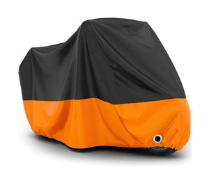 Favoto Funda Moto Impermeable Exterior Interior Todas Las Estaciones XL | Capa para Moto Protectora Anti-UV Lluvia Polvo Viento Nieve Excrementos de Aves para Motocicleta Calle/Cruiser, 220x105x125cm