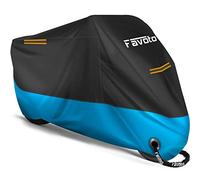 Favoto Funda Moto Impermeable Exterior Interior Todas Las Estaciones XXXL | Cubre Moto Protectora Anti-UV Lluvia Polvo Viento Nieve Excrementos de Aves para Motocicleta Calle/Cruiser, 265x105x125cm