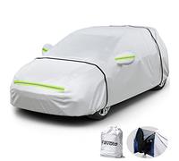 Favoto Funda para coche, impermeable, cortavientos, protección UV, resistente al polvo, 370 - 400 cm, para invierno, verano, con cremallera