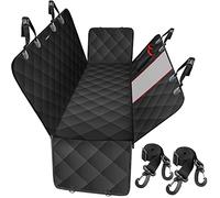 Favoto Funda Perros Coche, Cubierta de Asiento para Mascota Impermeable y Resistente, Protector Coche con Ventana de Malla Visible y Cremallera Universal para SUV, Camión, Viaje, 137x147cm