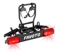 Favoto Portabicicletas para Enganche de Remolque, Soporte Plegable para 2 Bicicletas de 20-29 Pulgadas, para Acceso al Maletero Negro