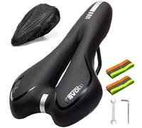 Favoto Sillín de Bicicleta, Asiento de Bici Ergonómico de Repuesto, Cojín de Gel de Sílice para Bicicletas Urbanas/Montaña/Carretera con Bandas Reflectantes, Funda de Asiento, Llave Herramientas