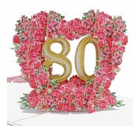 Favour Pop Up® - NUEVO - Tarjeta de felicitación romántica para el 80º cumpleaños. Una obra de arte de filigrana en perfecta óptica 3D XP080