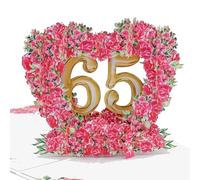 Favour Pop Up® Romántica tarjeta de felicitación 3D para 65 cumpleaños, cortada a láser, perfecta para felicitaciones de cumpleaños