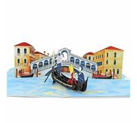 Favour Pop Up® - Tarjeta 3D de felicitación de boda diseño Venecia Kirigami arte papel