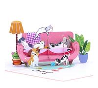 Favour Pop Up® - Tarjeta 3D interactiva con adorables gatos para cumpleaños y eventos especiales, incluye inserción para escribir tus deseos, diseño elegante y único