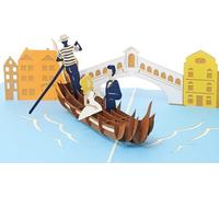 Favour Pop Up ® Tarjeta de boda 3D. Una delicada obra de arte que se desarrolla cuando los novios la abren en Venecia. TW042