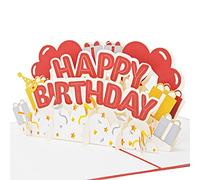Favour Pop Up® - Tarjeta de felicitación de cumpleaños en 3D, un colorido "Happy Birthday" que garantiza alegría, formato 13 x 18 cm TB128.