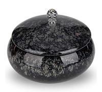 Favritt Cenicero con tapa de cerámica Cenicero sin humo para cigarrillos para interiores y exteriores, decoración del hogar, colorido