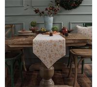 FAWFCJD Camino De Mesa Navideño, Mantel Largo Algodón Y Lino, Bufanda For Tocador, Blanco Dorado Invierno, Individual Retro, Alfombra Gruesa For Fiestas, Banquetes, Decoración For Comedor(30x200cm)