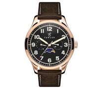 Fawler by Trendhim Reloj con fases de la luna, para hombre, color negro, luminosidad, días de la semana y fase lunar, resistente al agua hasta 50 metros, diseño danés, dorado