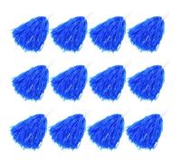 Faxco Paquete de 12 pompones de plástico para animadoras, deportes, baile, animadora, pompones de plástico para aficionados, equipo de animadoras, equipo de animación (azul 2)